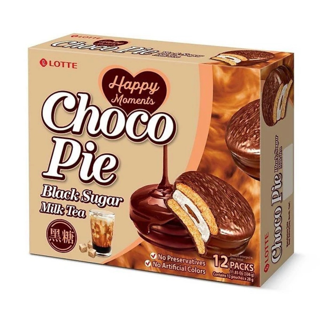 Bánh Choco Pie Trà Sữa Đường Đen, Choco Pie, Black Sugar Milk Tea, 12