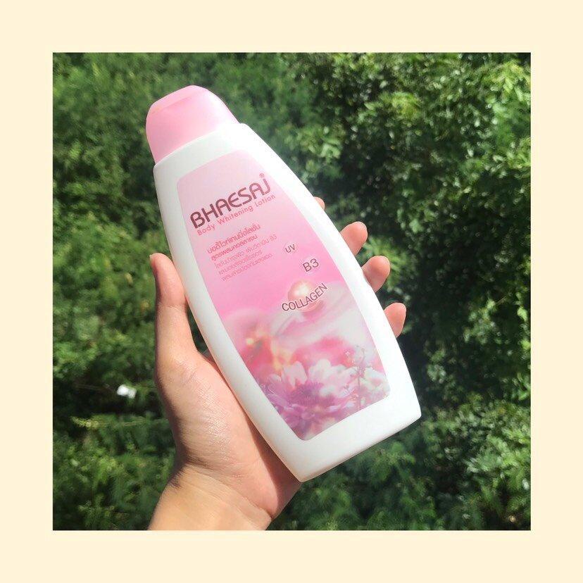 Sữa dưỡng thể giàu vitamin B3 Alpha Butin giúp trắng da toàn thân dung tích 400ml BHAESAJ hàng nội địa Thái Lan