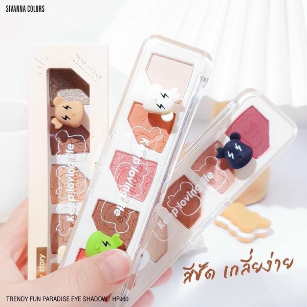 [MUA 1 TẶNG 1] Bảng phấn mắt 5 ô nhỏ gọn tiện lợi kèm nhũ bền màu lâu trôi Sivanna hàng nội địa Thái Lan