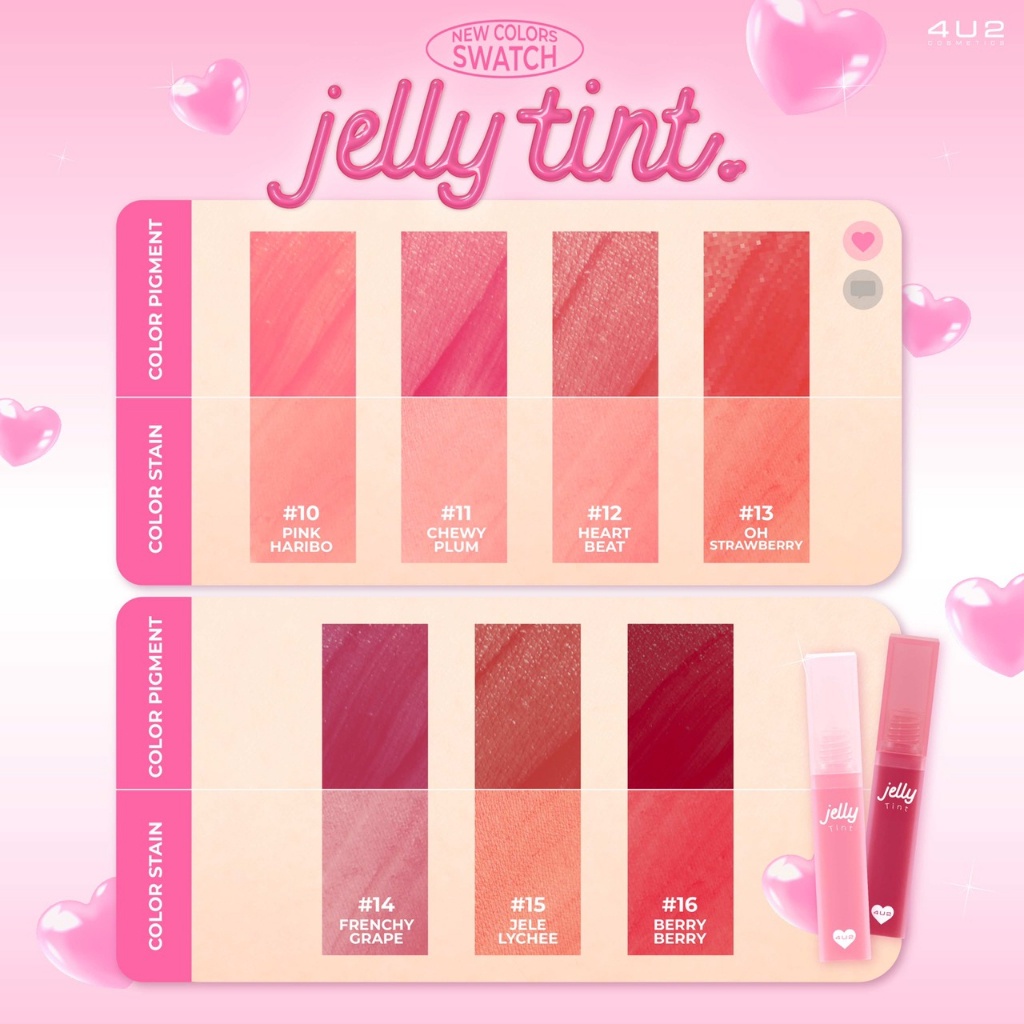 [Mua 1 tặng 1] Son tint thạch jelly tint 4U2 nội địa Thái Lan Ekkamai Beauty