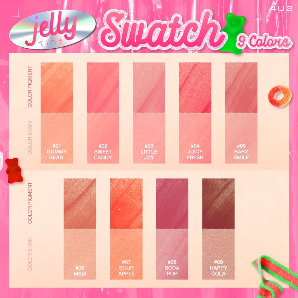 [Mua 1 tặng 1] Son tint thạch jelly tint 4U2 nội địa Thái Lan Ekkamai Beauty
