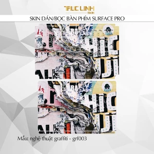 Bộ skin dán phím Surface Pro 3, 4, 5, 6, 7, 8, 9, X, Go... mẫu nghệ thuật graffiti - grf003