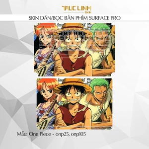 Bộ skin dán phím Surface Pro 3, 4, 5, 6, 7, 8, 9, X, Go... mẫu One Piece - onp25, onp105