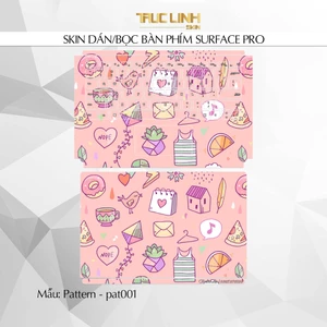 Bộ skin dán phím Surface Pro 3, 4, 5, 6, 7, 8, 9, X, Go... mẫu Pattern - pat001