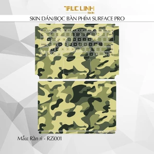 Bộ skin dán phím Surface Pro 3, 4, 5, 6, 7, 8, 9, X, Go... mẫu Rằn ri - RZi001