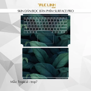 Bộ skin dán phím Surface Pro 3, 4, 5, 6, 7, 8, 9, X, Go... mẫu Tropical - trop7