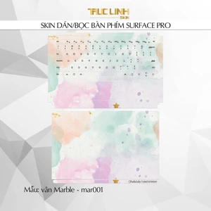 Bộ skin dán phím Surface Pro 3, 4, 5, 6, 7, 8, 9, X, Go... mẫu vân Marble - mar001