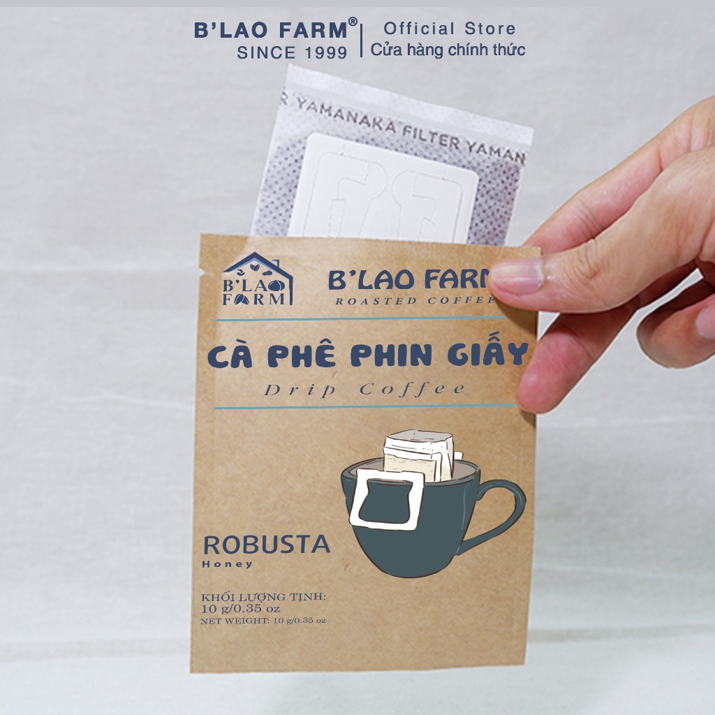 Ảnh Cà phê phin giấy ROBUSTA HONEY B'Lao Farm cafe túi lọc nguyên chất phù hợp mang đi du lịch pha tại văn phòng tiện lợi 2