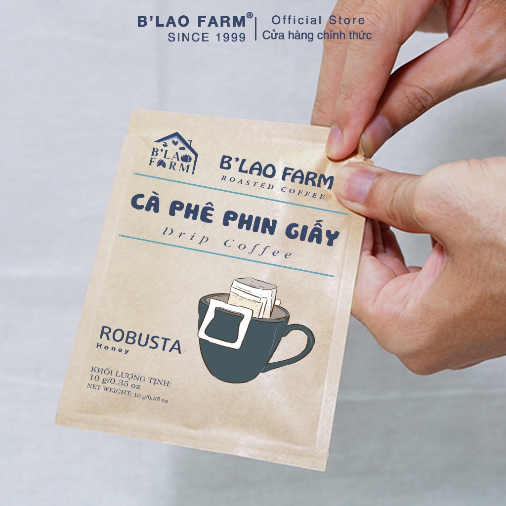 Ảnh Cà phê phin giấy ROBUSTA HONEY B'Lao Farm cafe túi lọc nguyên chất phù hợp mang đi du lịch pha tại văn phòng tiện lợi 1