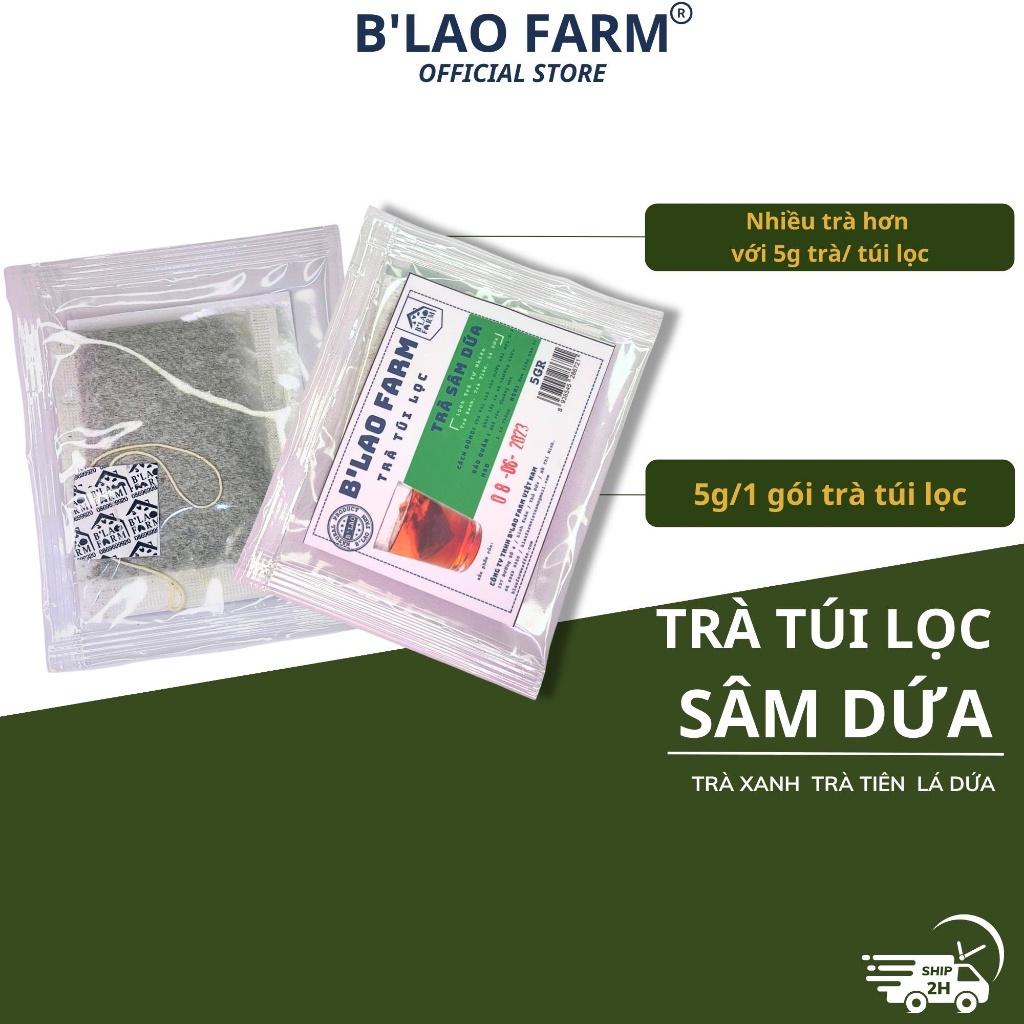 Ảnh Trà túi lọc SÂM DỨA B'LAO FARM 100% trà trà xanh lá dứa trà tiên nguyên chất thơm đậm vị trà tốt cho sức khỏe 2