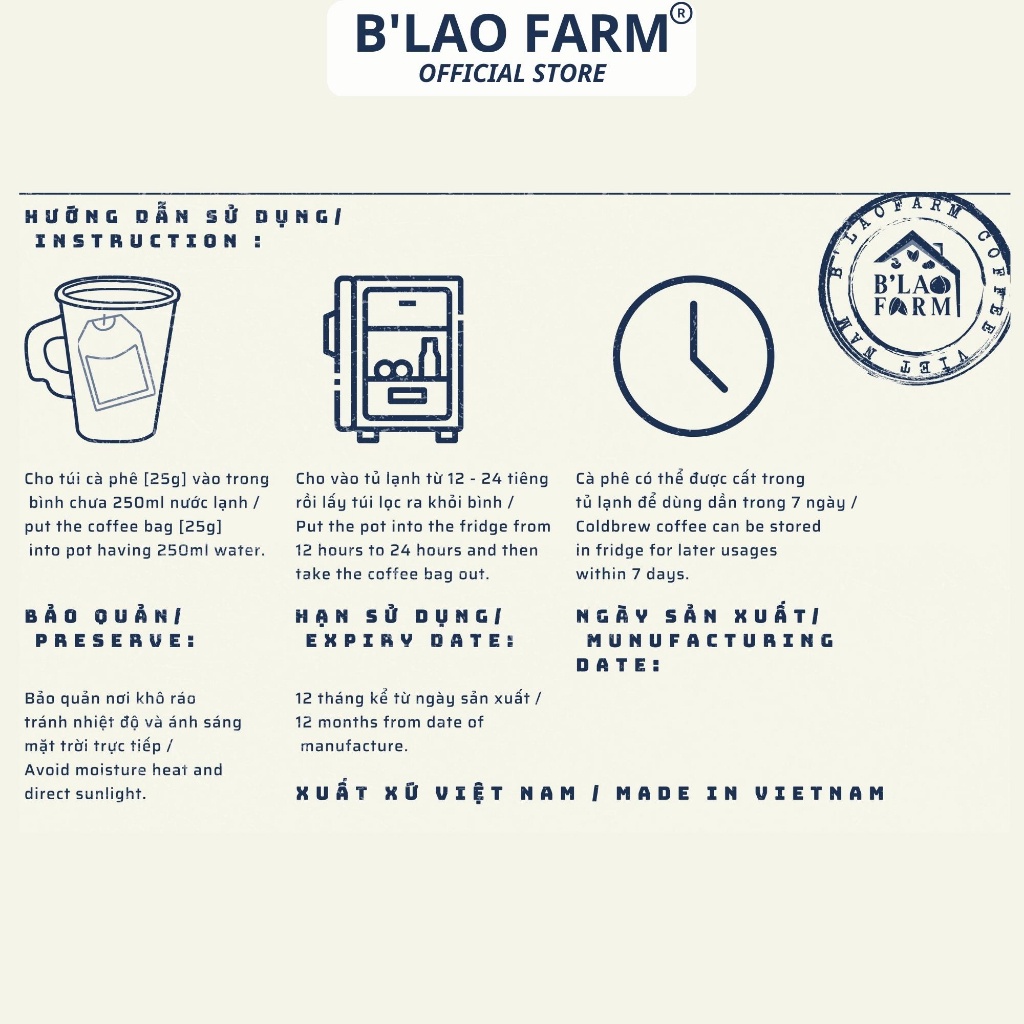 Ảnh Cà phê COLD BREW túi lọc B'Lao Farm cà phê  Arabica nguyên chất - cafe túi lọc ủ lạnh, chua thanh, đắng nhẹ, thơm ngọt 1