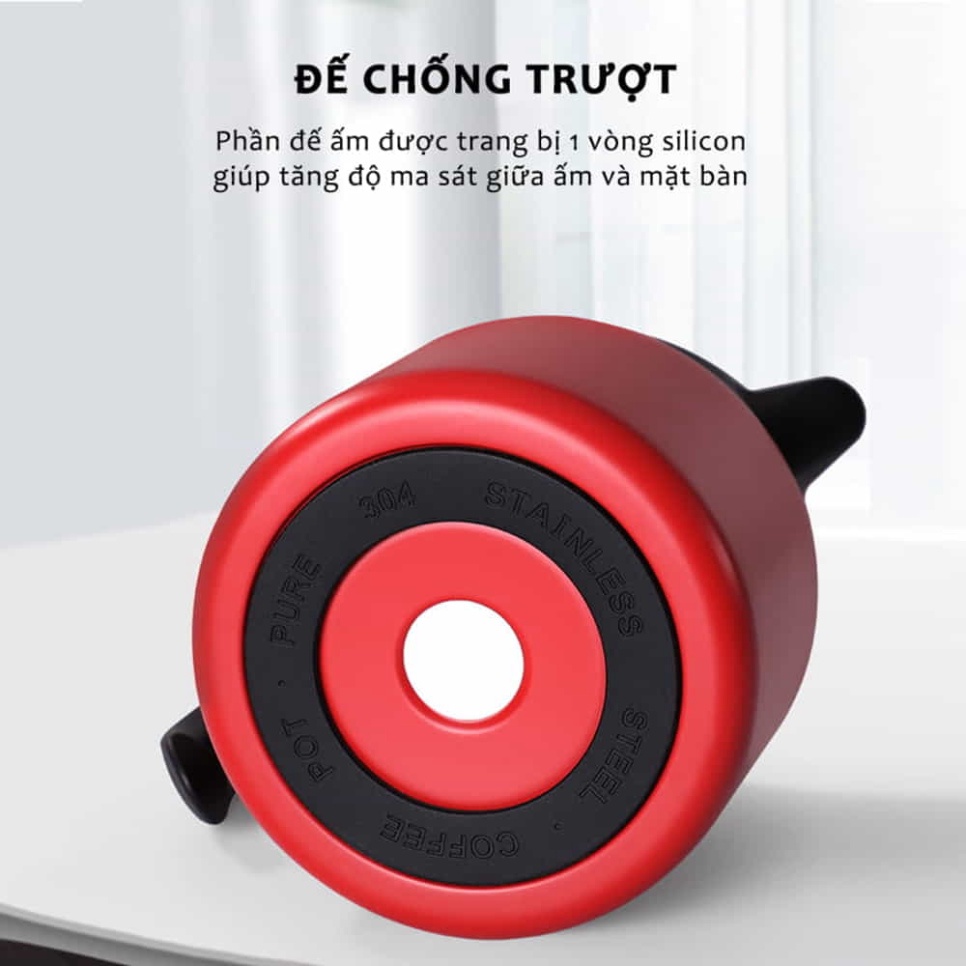 Ấm Pha Trà Giữ Nhiệt Có Lõi Lọc Trà, Bình Siêu Tốc Chất Liệu Inox 316 2 Lớp Cách Nhiệt Dung Tích 1000ml