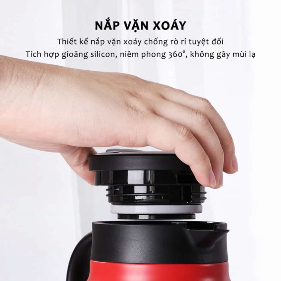 Ấm Pha Trà Giữ Nhiệt Có Lõi Lọc Trà, Bình Siêu Tốc Chất Liệu Inox 316 2 Lớp Cách Nhiệt Dung Tích 1000ml