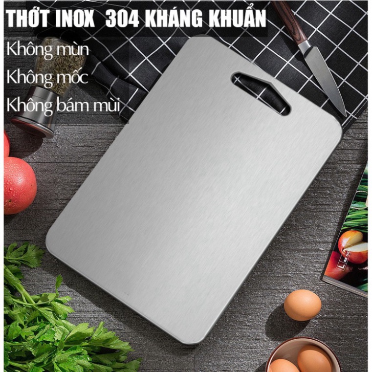 Thớt INOX 304 Diệt Khuẩn Thời Thượng - Thớt Cường Lực, Lau Chùi, Vệ Sinh Dễ Dàng, Rã Đông Nhanh, Không Xước Dăm,  THỚT