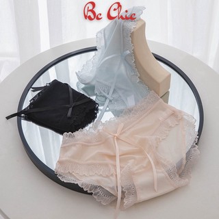 Quần lót nữ ren thun lạnh kháng khuẩn gắn nơ Q 309 BC_CHIC LINGERIE