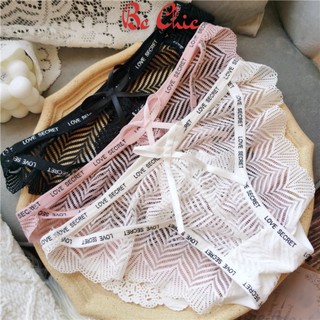 Quần lót nữ sexy ren lưới cách điệu quyến rũ Q 9029, quần chip nữ gắn nơ mềm mại BC_CHIC LINGERIE