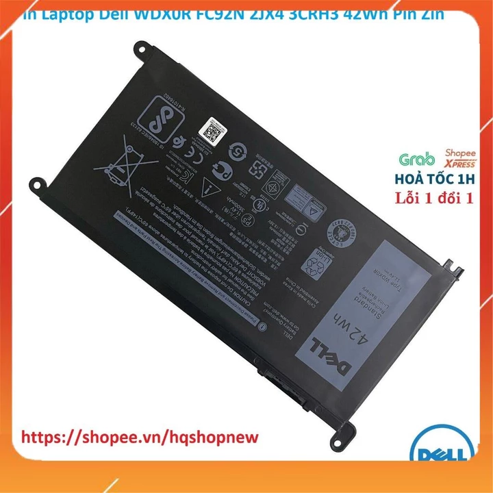 HCM[Pin zin] Pin Laptop Dell WDX0R FC92N 2JX4 3CRH3 42Wh Pin Zin