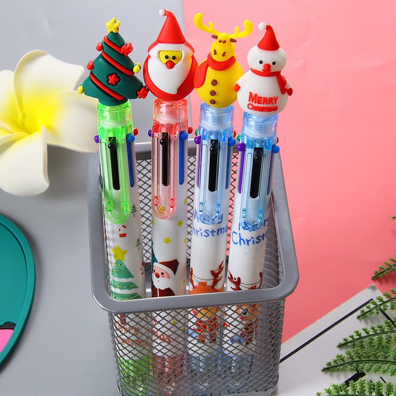 3 Bút Bi Bấm 6 Ngòi Noel