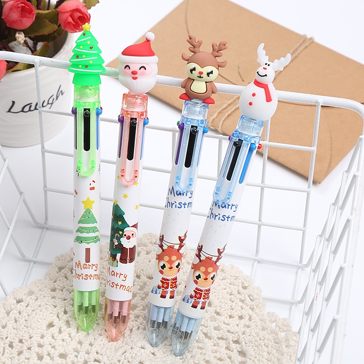 3 Bút Bi Bấm 6 Ngòi Merry Christmas