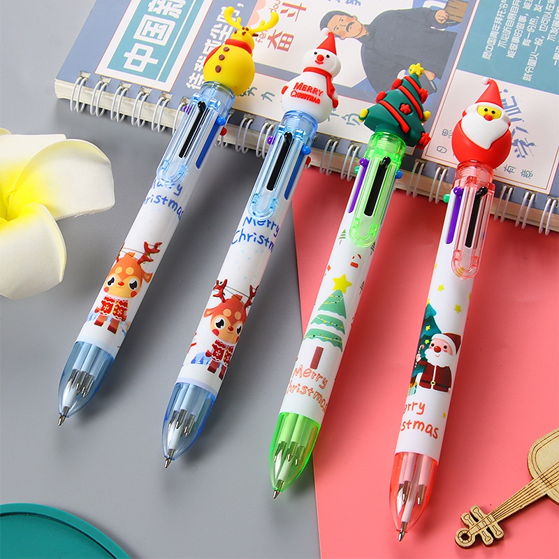 3 Bút Bi Bấm 6 Ngòi Noel