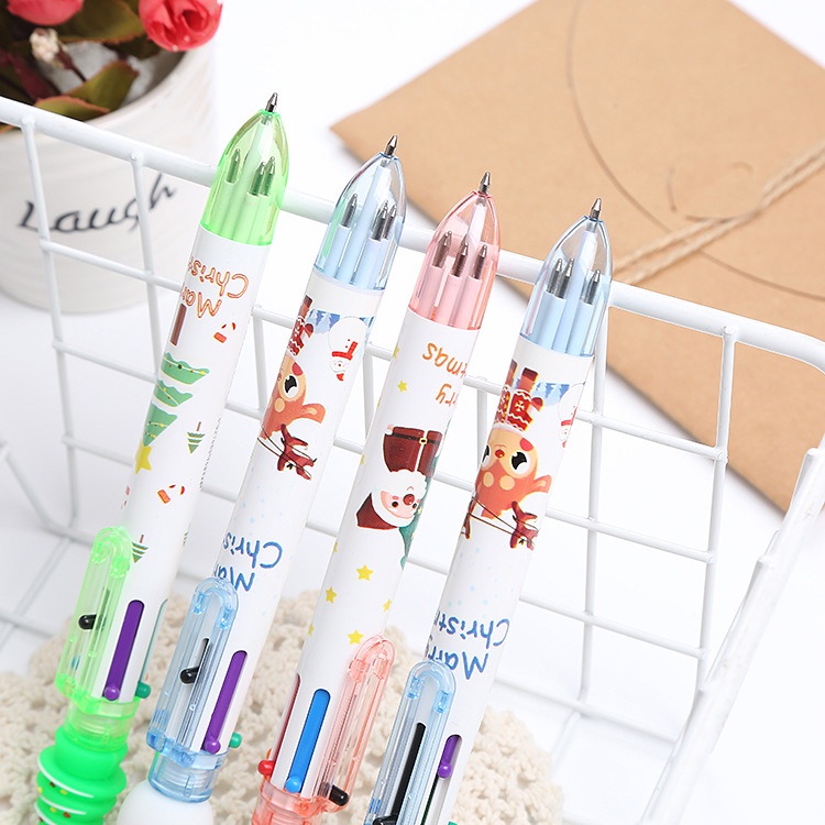 3 Bút Bi Bấm 6 Ngòi Merry Christmas