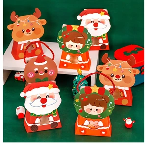 3 Hộp Kèm Quai Quà Tặng Noel Giáng Sinh 18*13.5*5Cm