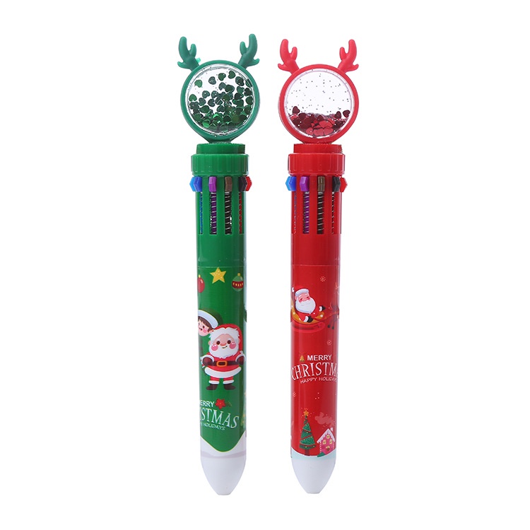 3 Bút Bi Bấm 10 Ngòi Hươu Noel Dễ Thương