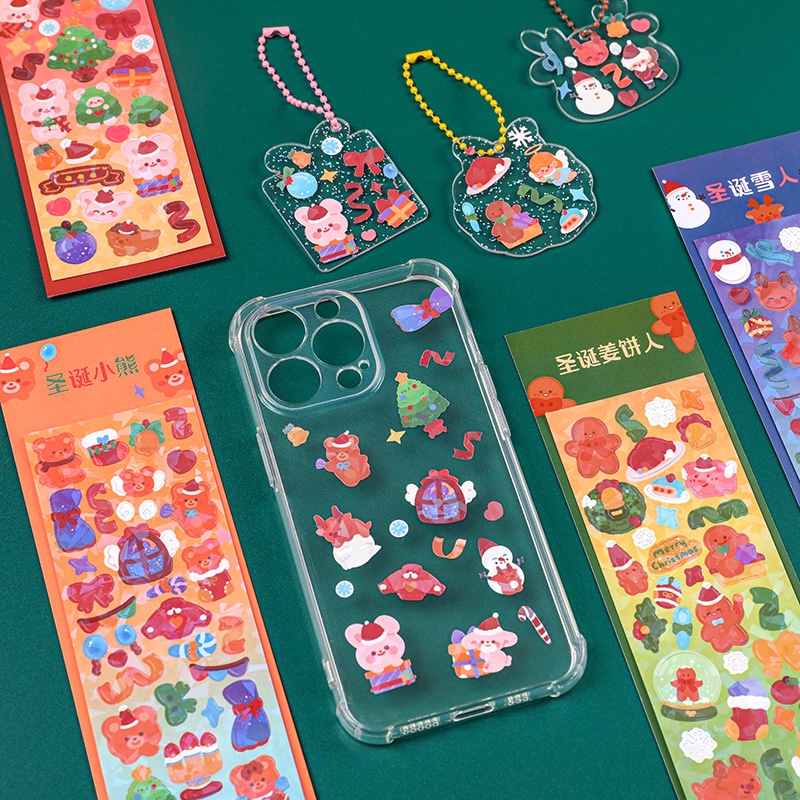 3 Sticker Nhãn Dán Noel Óng Ánh