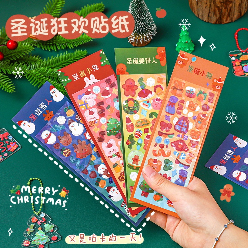 3 Sticker Nhãn Dán Noel Óng Ánh