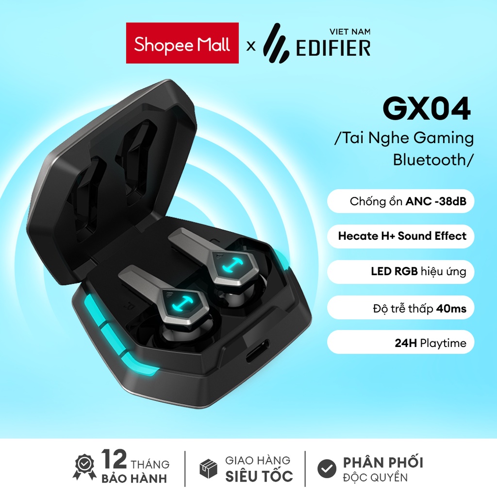 Tai nghe True Wireless Gaming EDIFIER GX04 Hiệu ứng đèn LED RGB - Thời ...