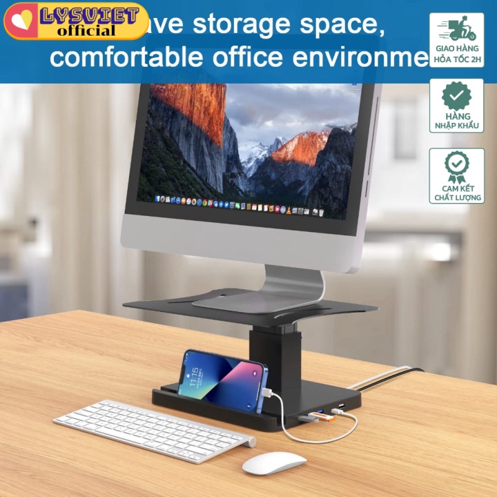LysViet Đế kê cao màn hình công nghệ tủy chỉnh độ cao cổng USB Monitor ...