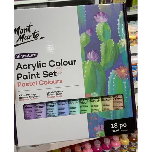 Bộ màu Acrylic Mont Marte Colour Pastel Paint Set Signature 18pc x 36ml ...