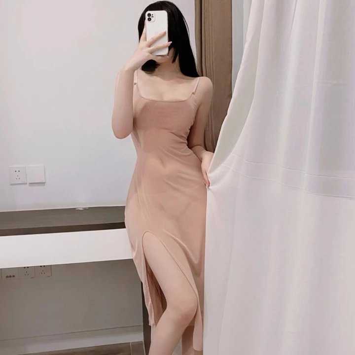 Váy ngủ sexy, Đầm ngủ 2 dây ren xuyên thấu quyến rũ Đồ ngủ sexy-MÂY FAHION