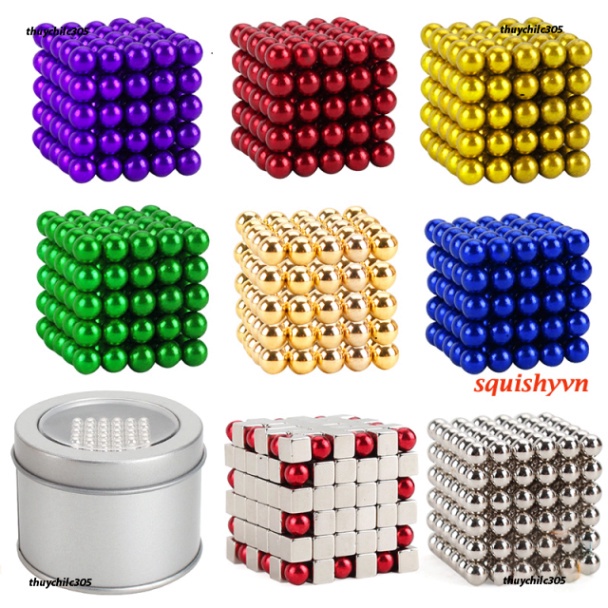 Bộ Bi Xếp Hình BuckyBalls Rainbow 8 màu 216 viên 2 lần bán kính 3-5mm ...