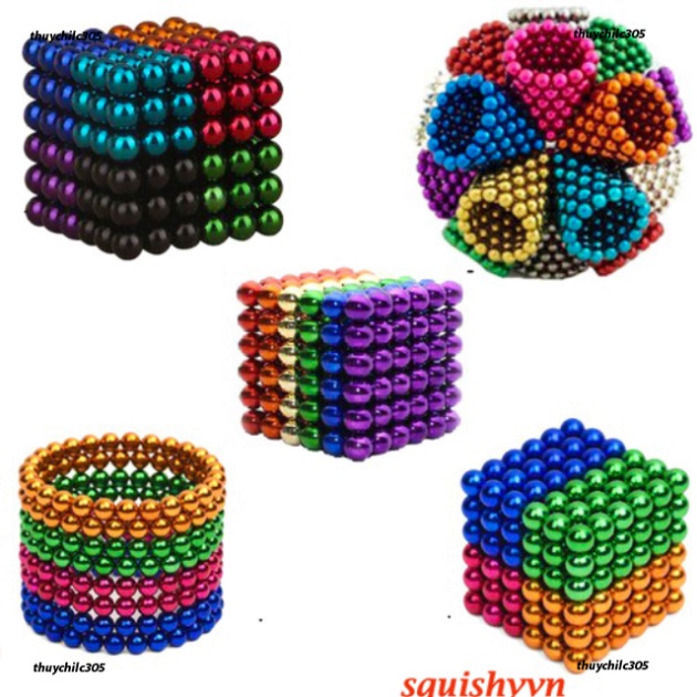 (SẴN VN) Bộ Bi Nam Cham Xếp Hình BuckyBalls Rainbow 5mm 6 màu 216 viên ...