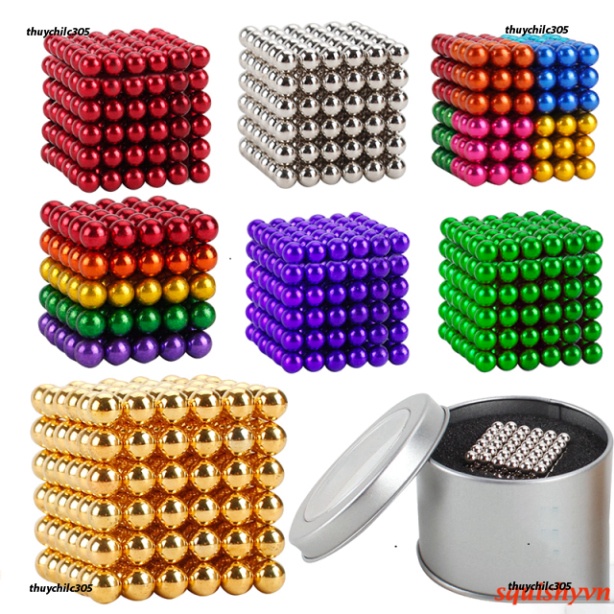 [FULL HỘP] Bộ Bi Nam Cham Xếp Hình BuckyBalls Rainbow 5mm 6 màu 216