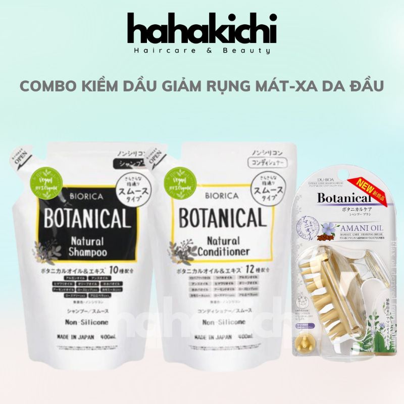 Gội Xả Hatomugi Botanical Táo Đen Nhật Bản Phồng Tóc Giảm Rụng và