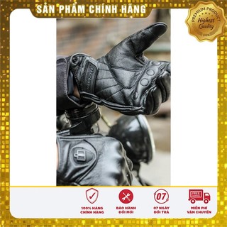 Găng tay da moto Icon màu đen