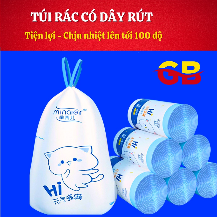 Túi Đựng Rác Có Dây Rút- Bao Rác Có Quai- Cuộn 100 Túi - Siêu Dai, Chịu ...