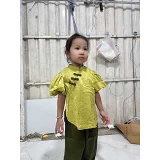 Đồ tay phồng chất liệu gấm dành cho bé gái