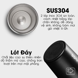 Cốc giữ nhiệt 510ml Fan House ly coffee holic inox 304, bình giữ nhiệt 12h khắc tên, Ly giữ nhiệt