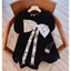 ĐẦM BABYDOLL NHUNG ĐEN NƠ REN TRẮNG