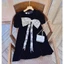 ĐẦM BABYDOLL NHUNG ĐEN NƠ REN TRẮNG