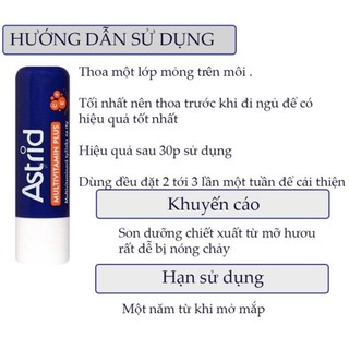 Son Dưỡng Môi Mỡ Hươu Astrid Multivitamin tẩy da chết, tái tạo môi mềm, dưỡng ẩm căng mọng