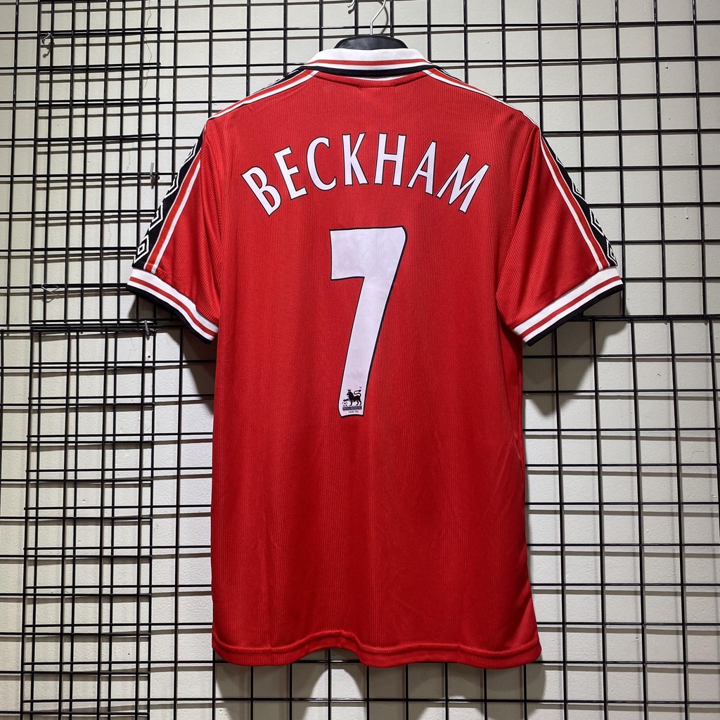 Áo bóng đá retro MU 1998 đỏ In Beckham-7 vải Cotton Polyester nguyên ...