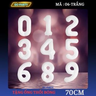 Bóng Số Tuổi DC PARTY Tráng Nhôm Cao 70cm Trang Trí Sinh Nhật kỉ Yếu Tiệc Cưới