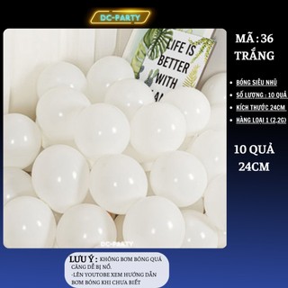 Bóng bay đen trắng bạc 10 qủa Size 24cm trang trí sinh nhật cưới hỏi sự kiện khai trương đẹp sang trọng DC PARTY
