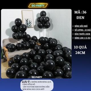 Bóng bay đen trắng bạc 10 qủa Size 24cm trang trí sinh nhật cưới hỏi sự kiện khai trương đẹp sang trọng DC PARTY