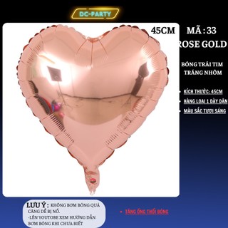 Bóng bay hình trái tim trang trí phòng tân hôn sinh nhật đẹp sang trọng DC PARTY lớn 45cm tráng nhôm