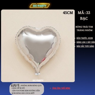 Bóng bay hình trái tim trang trí phòng tân hôn sinh nhật đẹp sang trọng DC PARTY lớn 45cm tráng nhôm